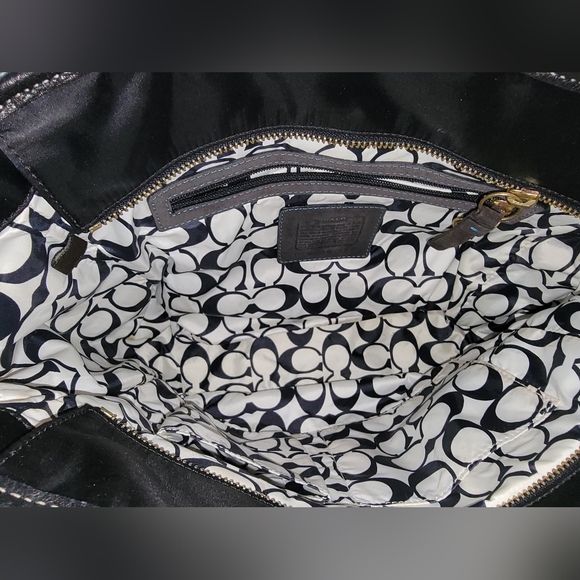 COACH Hampton Black Satin Mini Tote (No. AG5M-126) - Picture 4 of 7